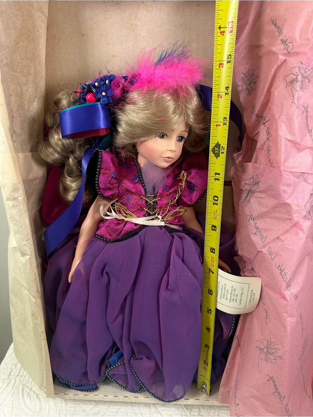 Robin Woods Orchid Doll I Hear America Singing 1990 w Box Tag Vintage - Picture 5 of 12
